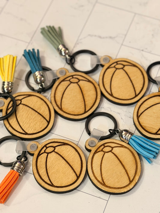 Wooden Ball Keychain