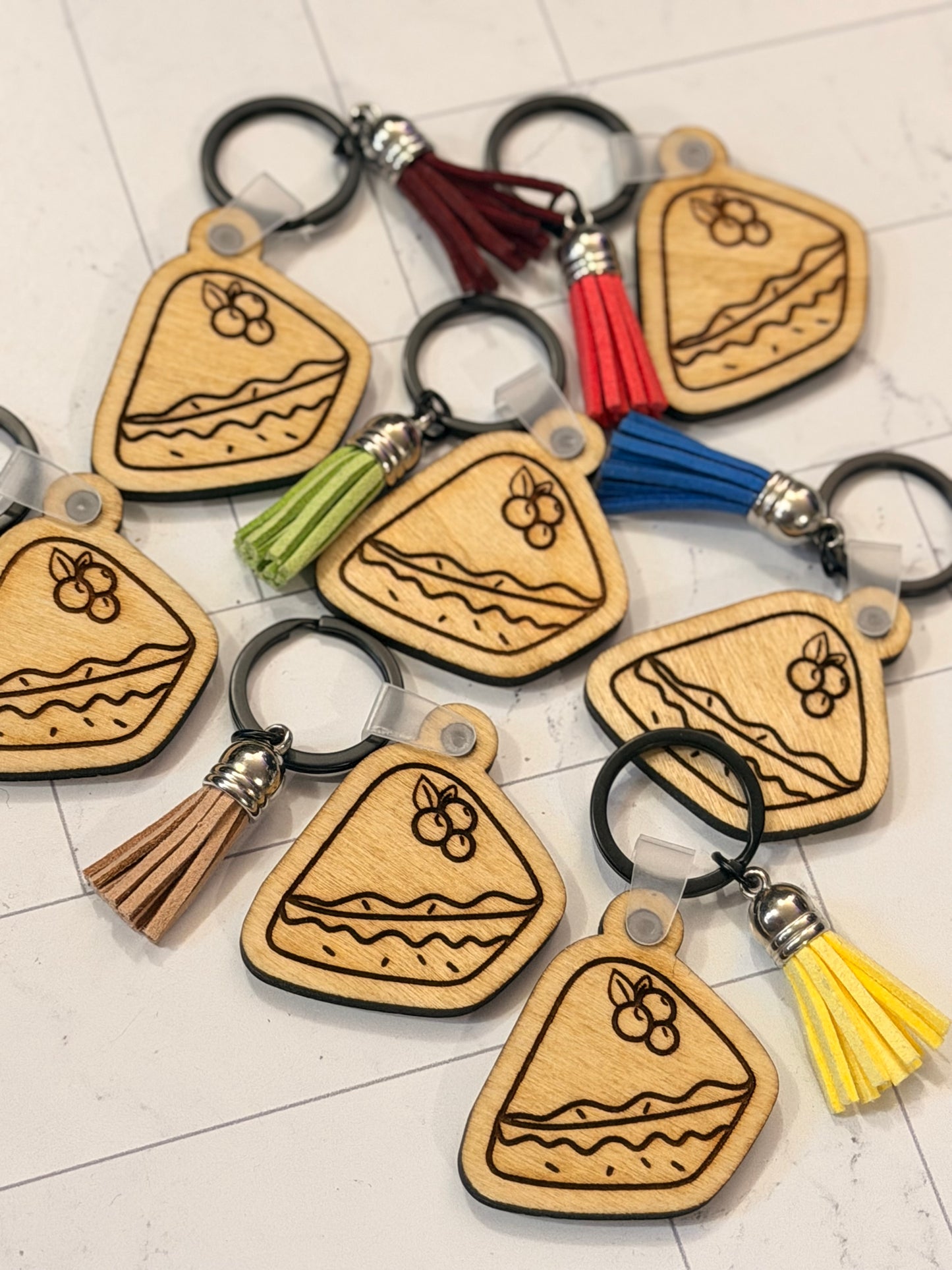 Wooden Pie Keychain