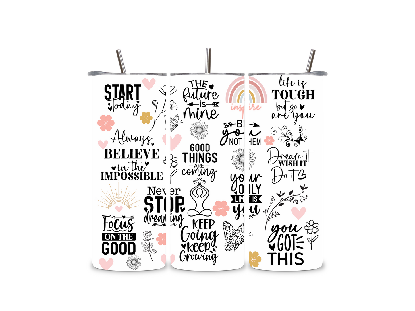 Daily Motivational Skinny Tumbler