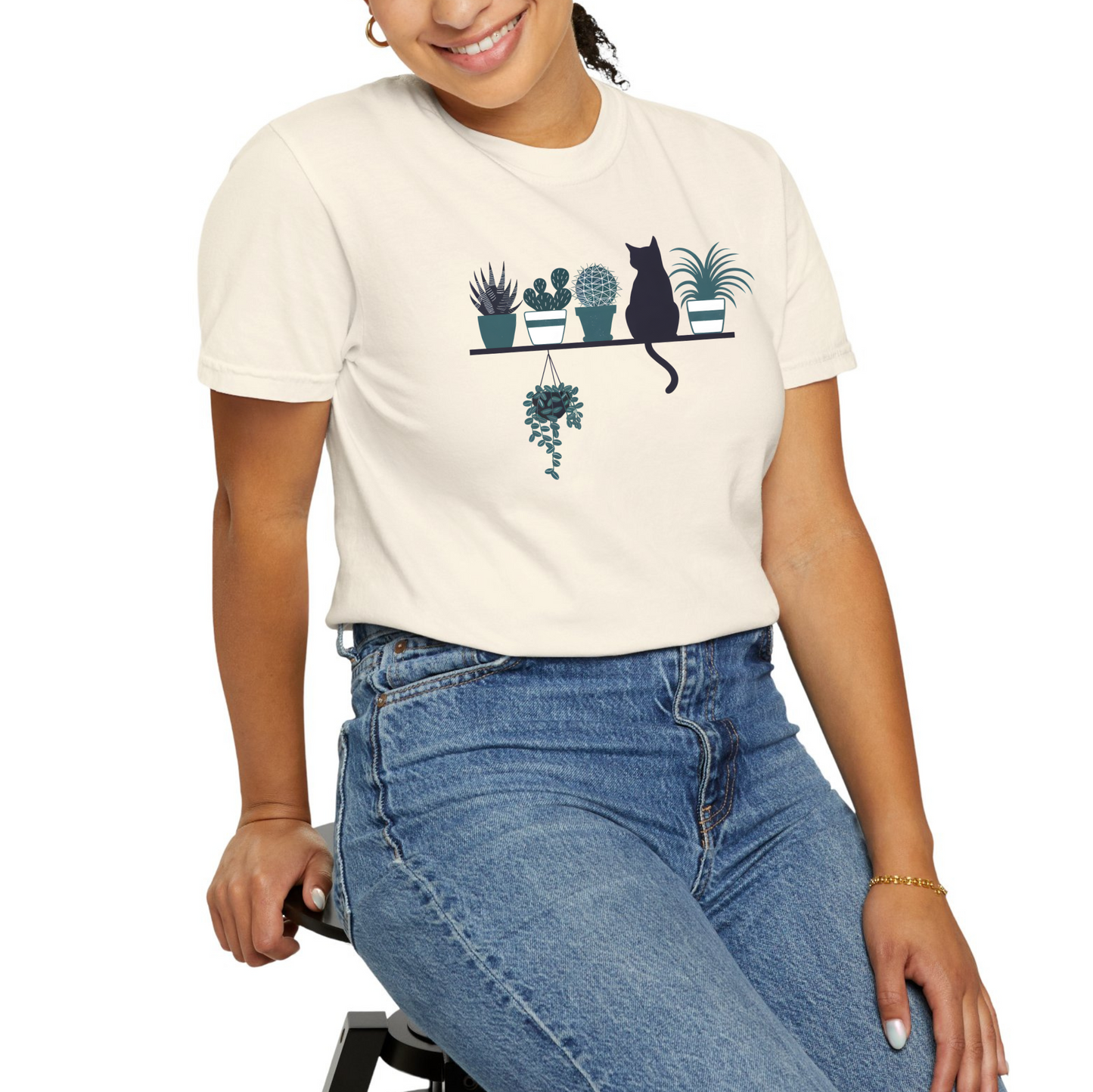 Cat and Plants T-shirt