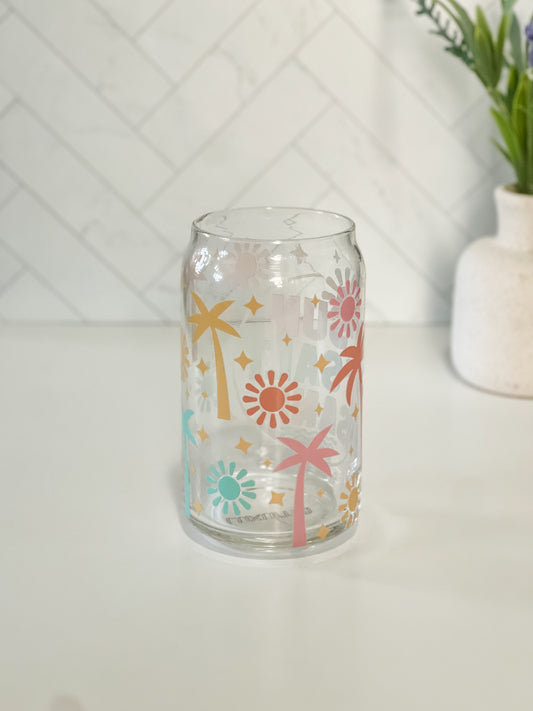 Sun Salt Sand Glass Cup, Lid & Straw