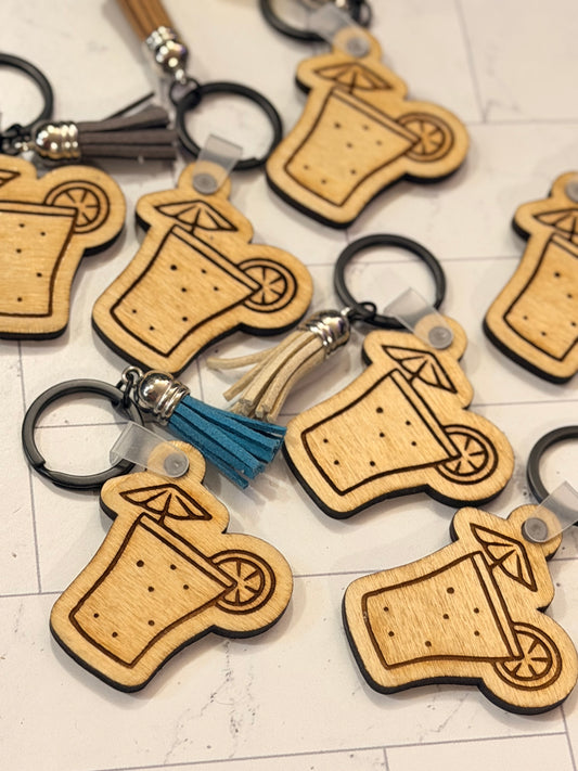 Wooden Drink Keychain