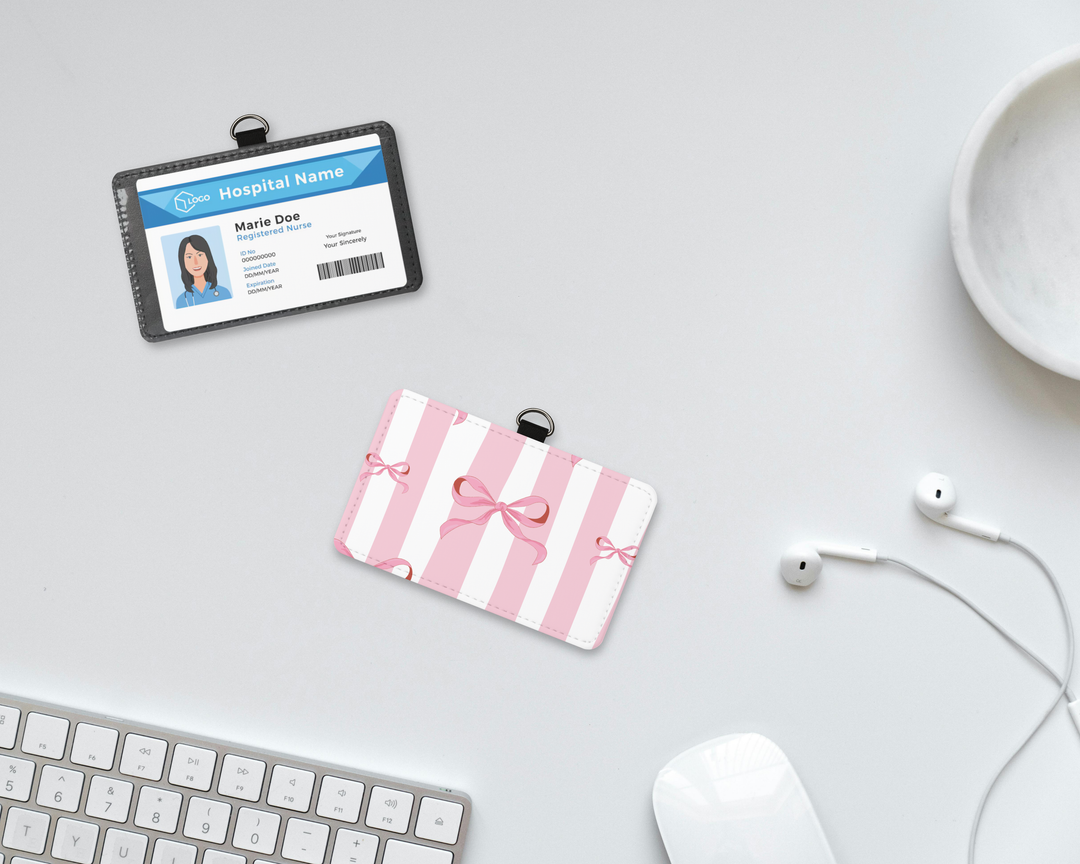 Pink Coquette ID Badge Holder