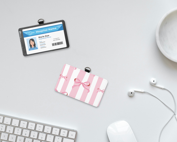 Pink Coquette ID Badge Holder