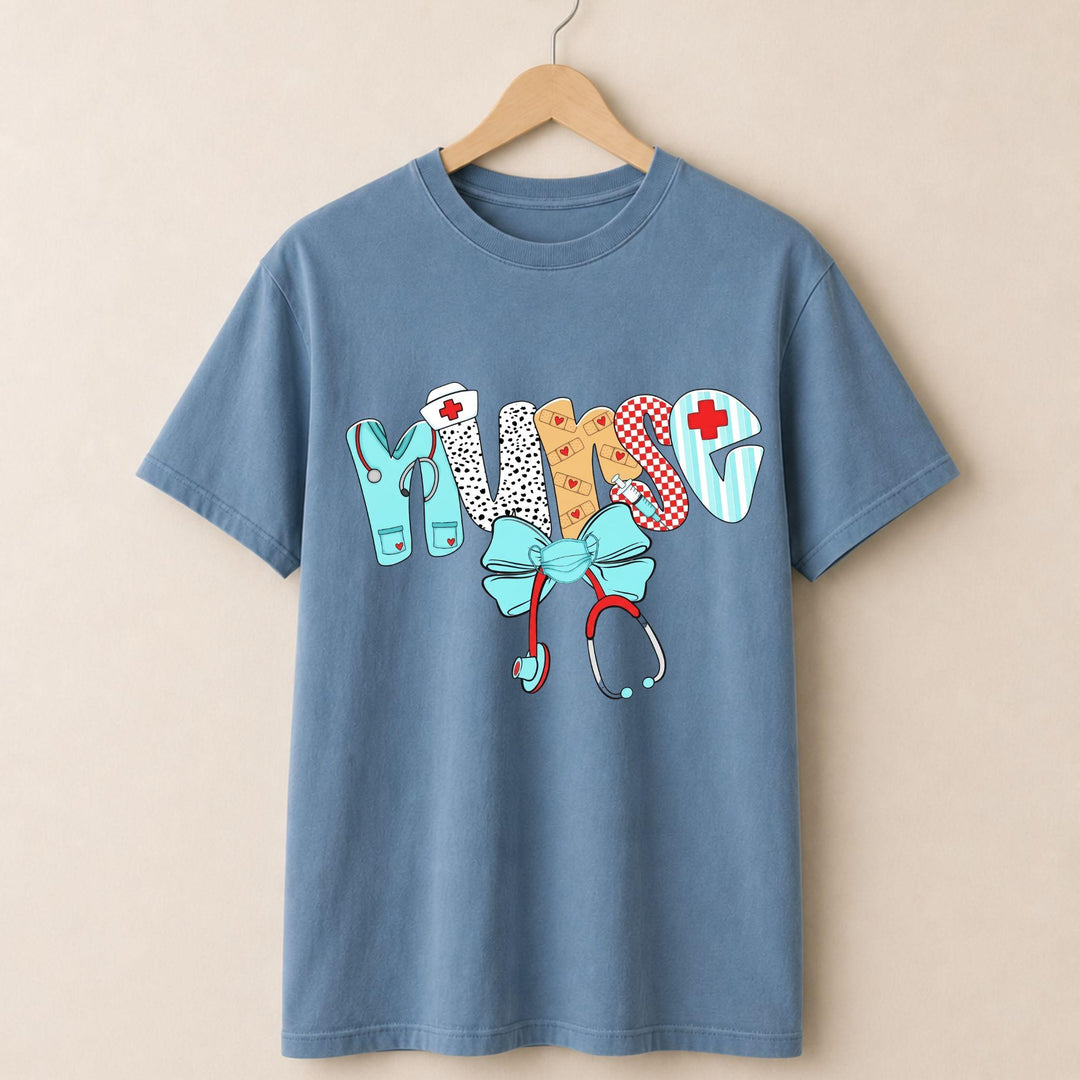 Nurse Blue Bow T-shirt