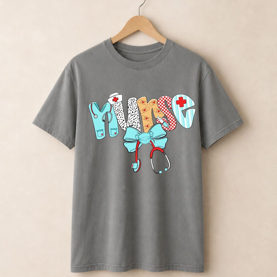 Nurse Blue Bow T-shirt