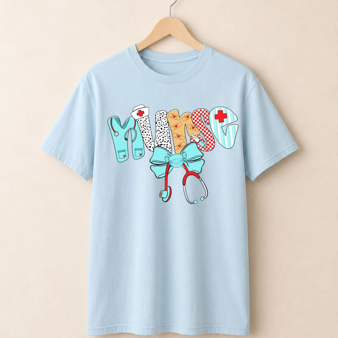 Nurse Blue Bow T-shirt