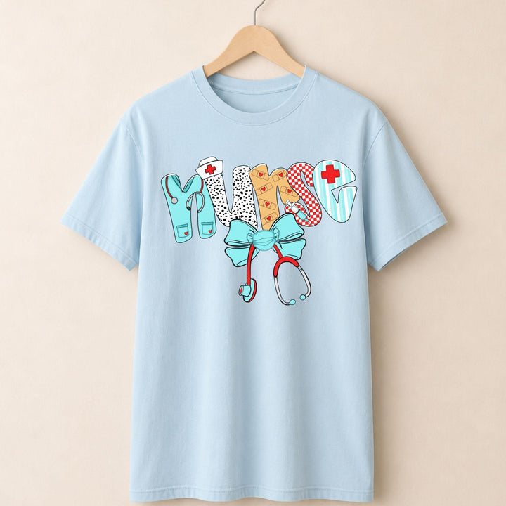 Nurse Blue Bow T-shirt