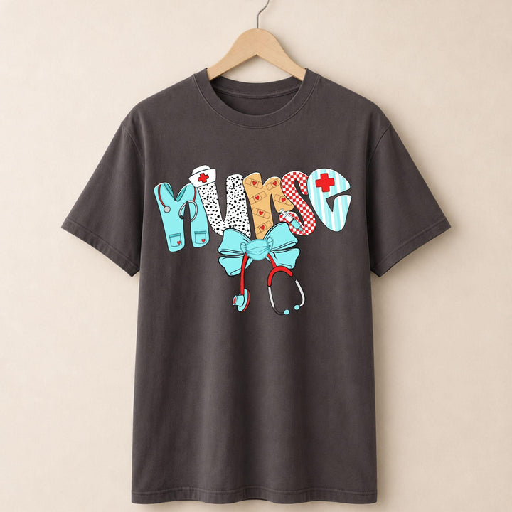 Nurse Blue Bow T-shirt