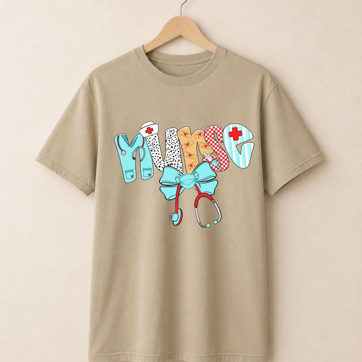 Nurse Blue Bow T-shirt
