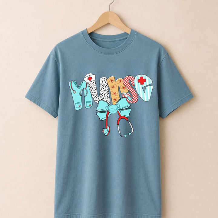 Nurse Blue Bow T-shirt