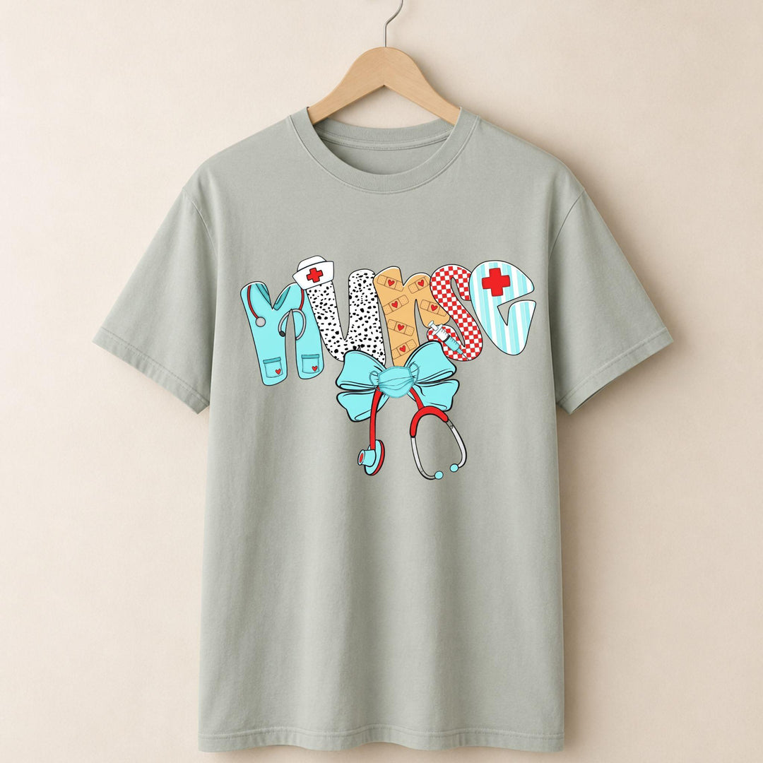 Nurse Blue Bow T-shirt