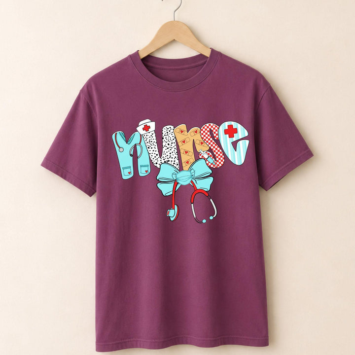 Nurse Blue Bow T-shirt