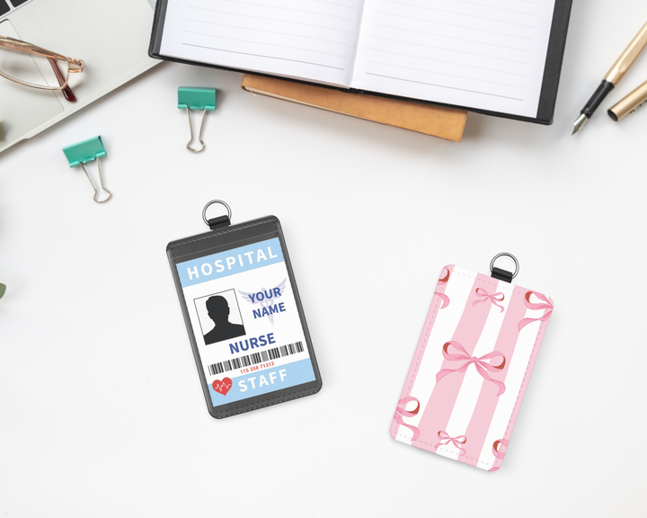 Pink Coquette ID Badge Holder