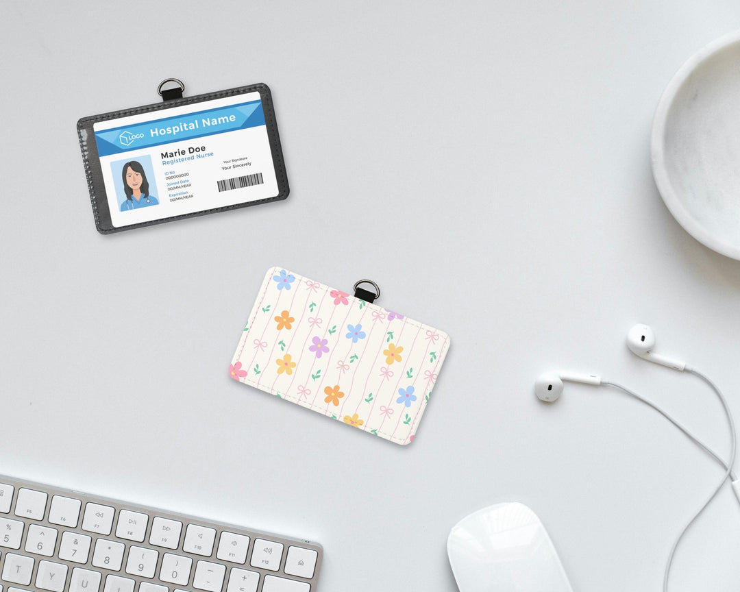 Flower Pastel ID Badge Holder