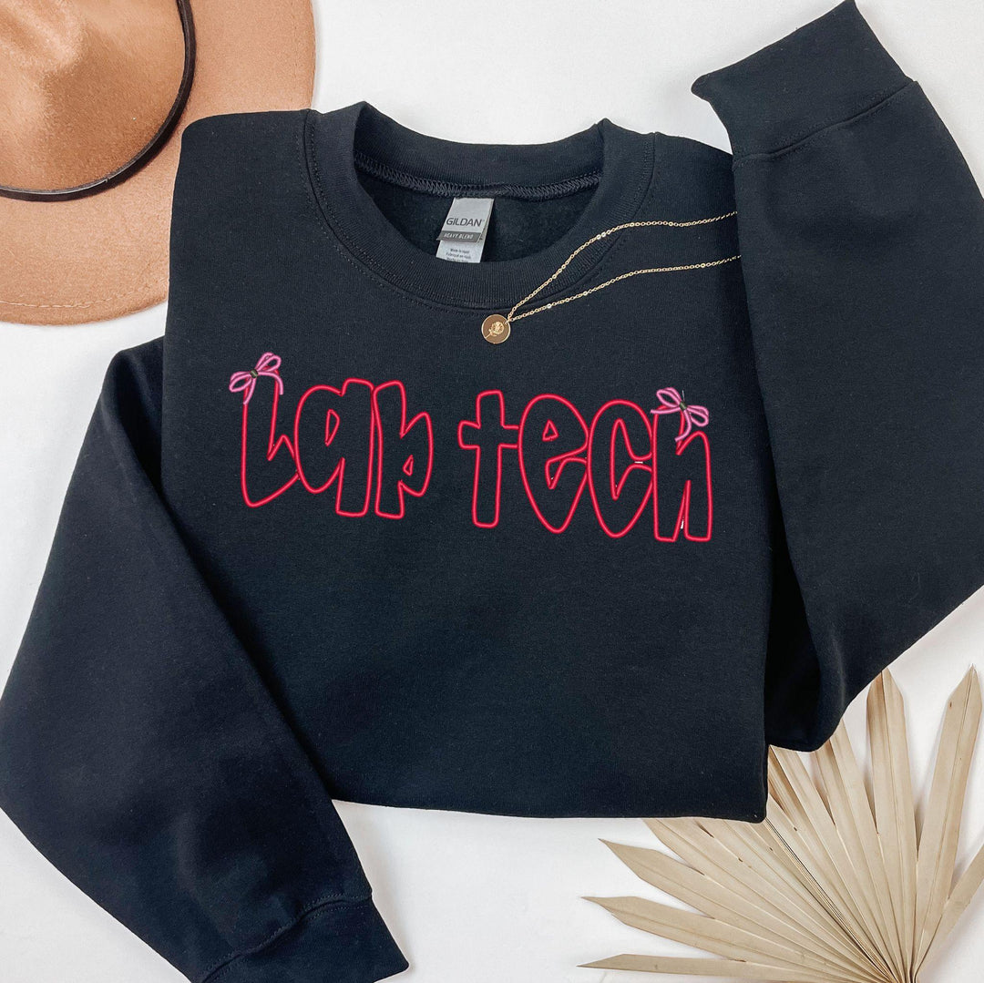Lab Tech Bow Embroidered Crewneck