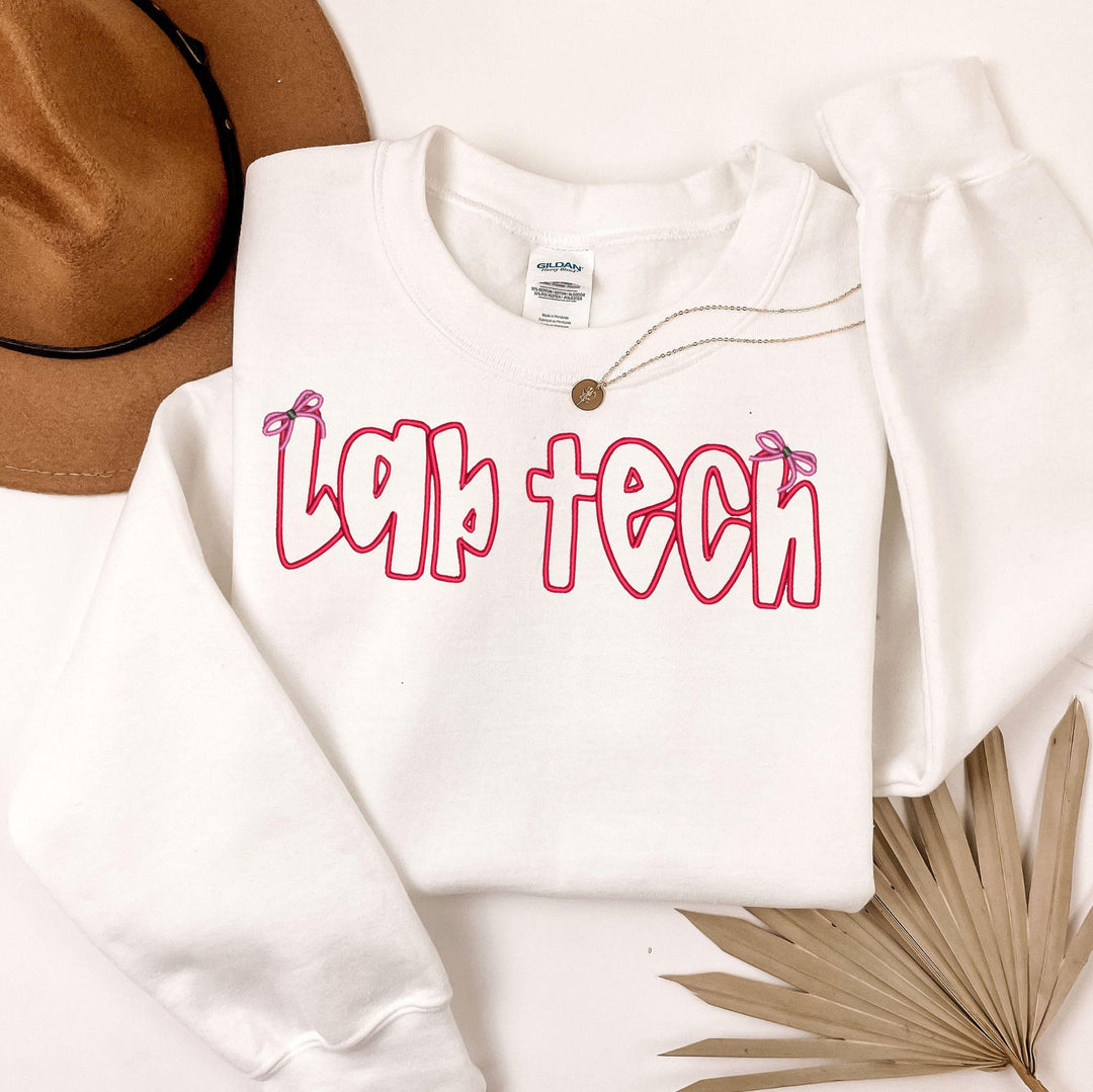 Lab Tech Bow Embroidered Crewneck
