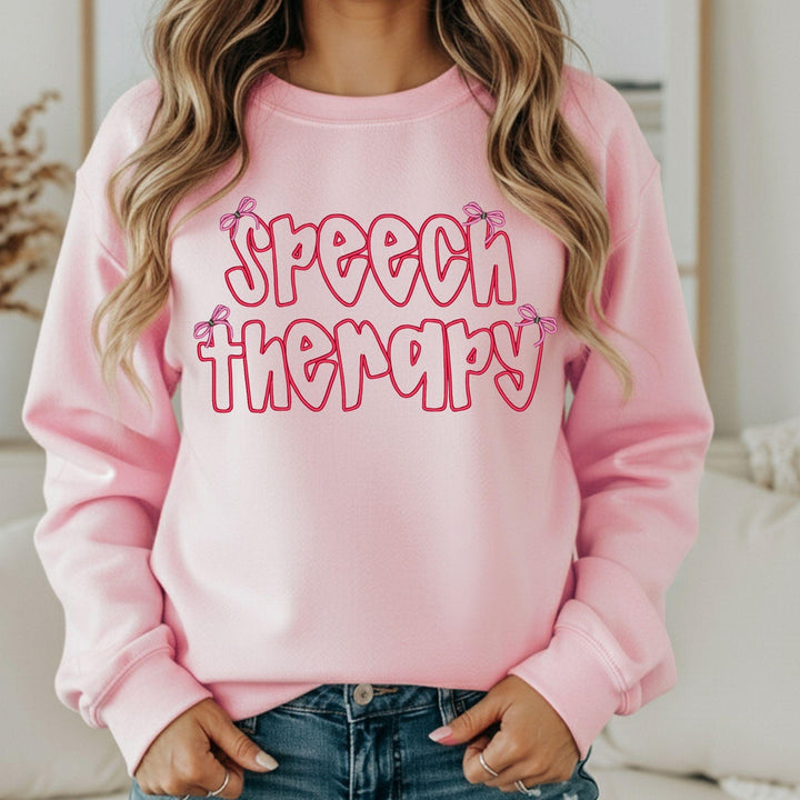 Speech Therapy Bow Embroidered Crewneck