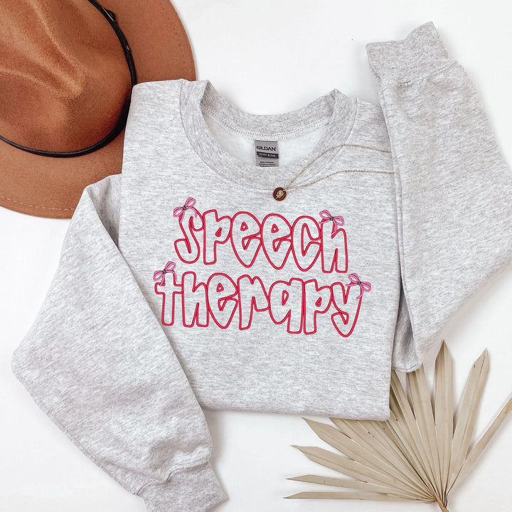 Speech Therapy Bow Embroidered Crewneck