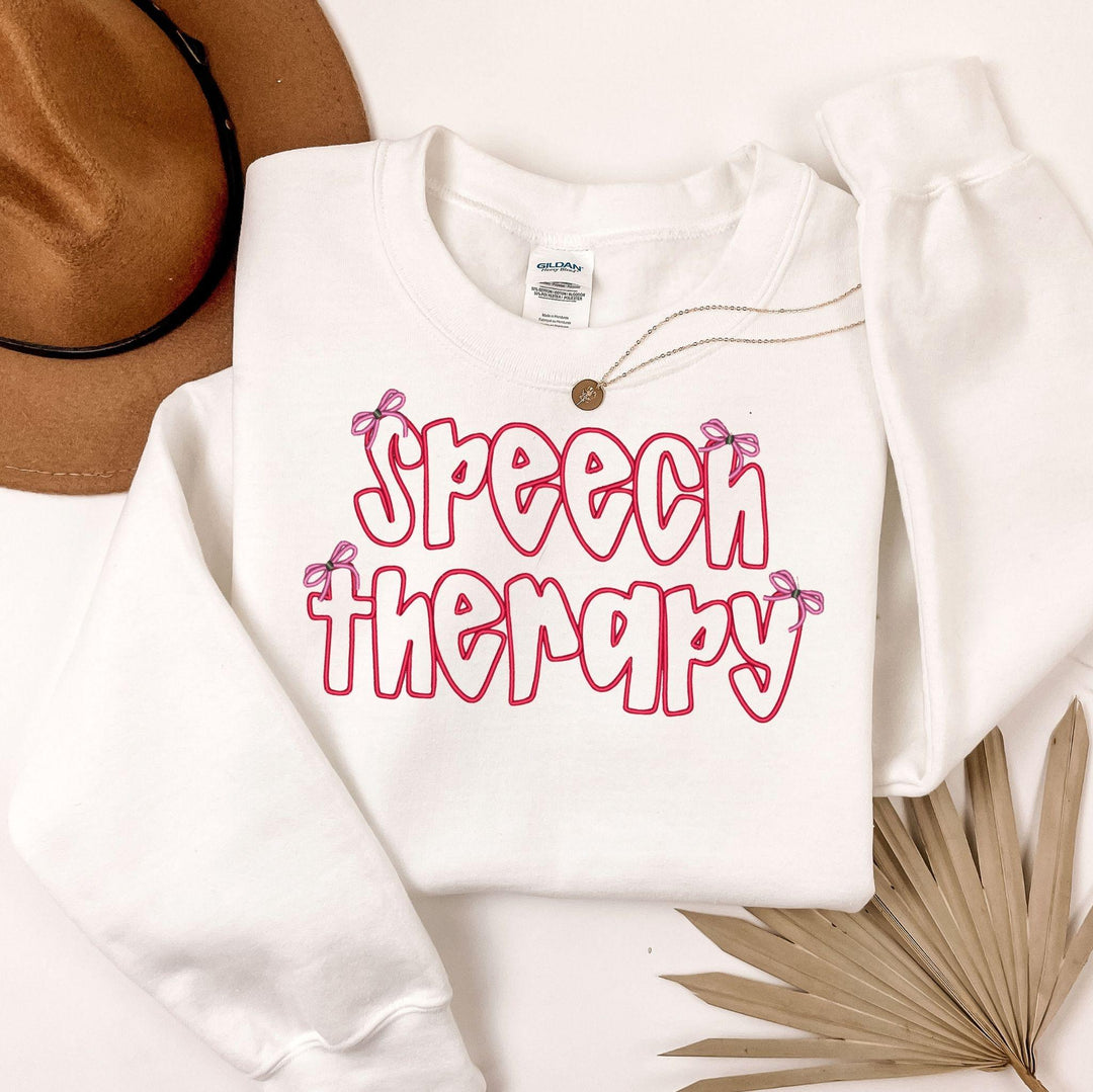 Speech Therapy Bow Embroidered Crewneck