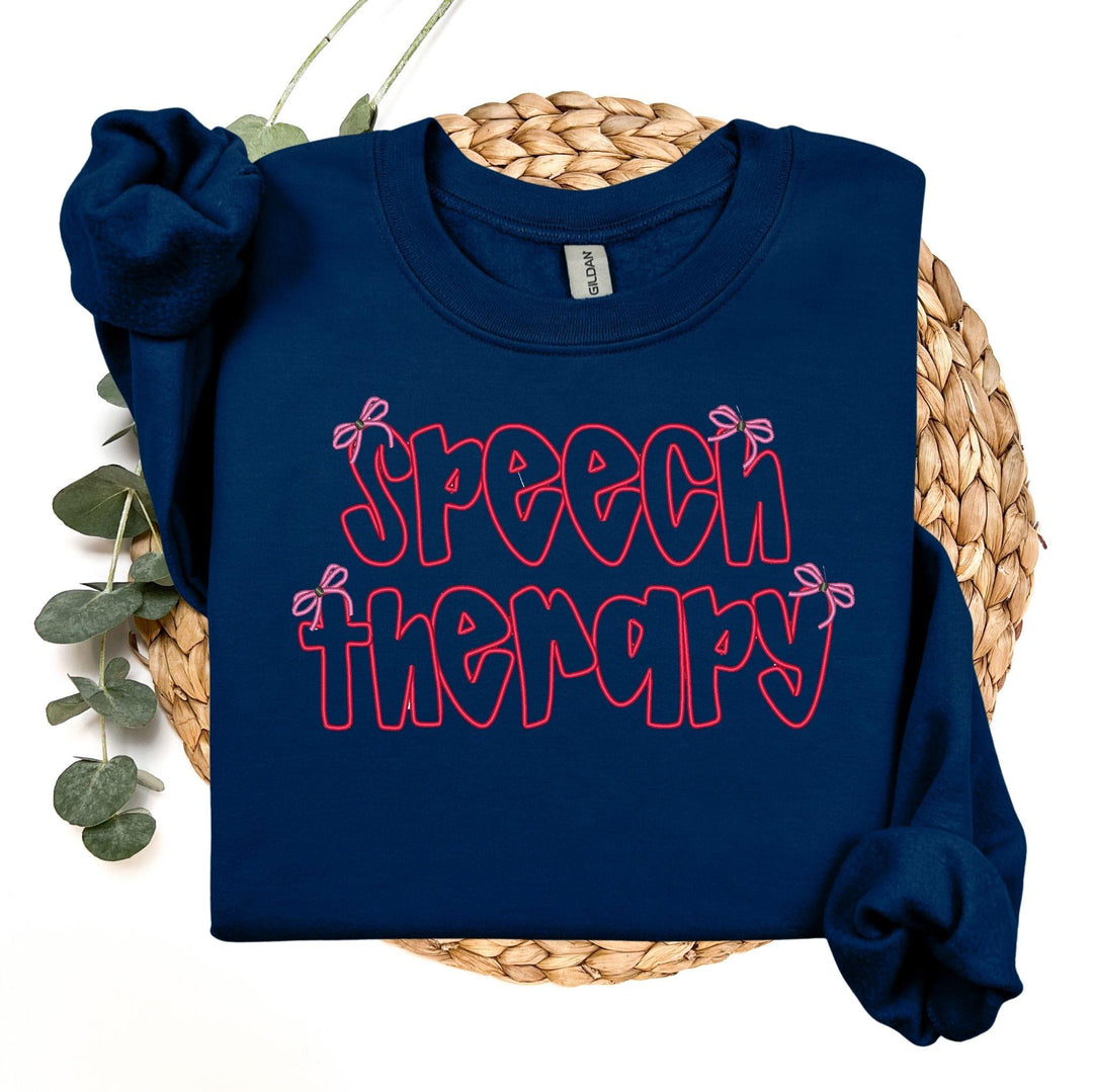 Speech Therapy Bow Embroidered Crewneck