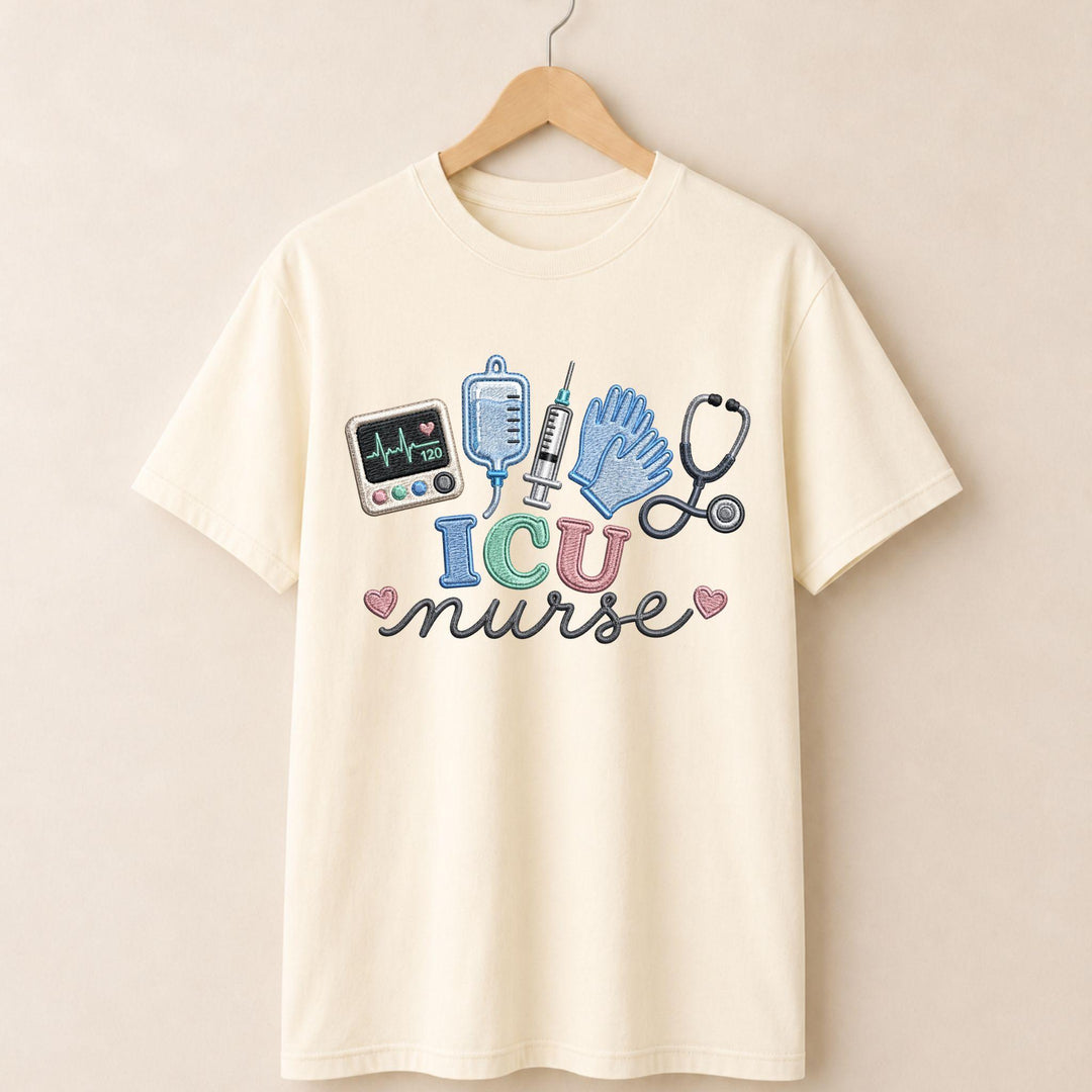 ICU Faux Embroidered T-shirt