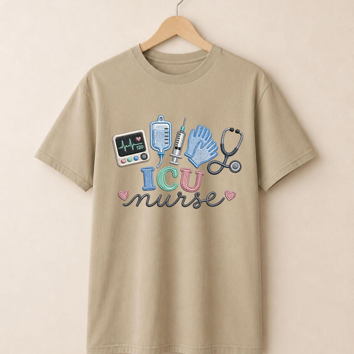 ICU Faux Embroidered T-shirt