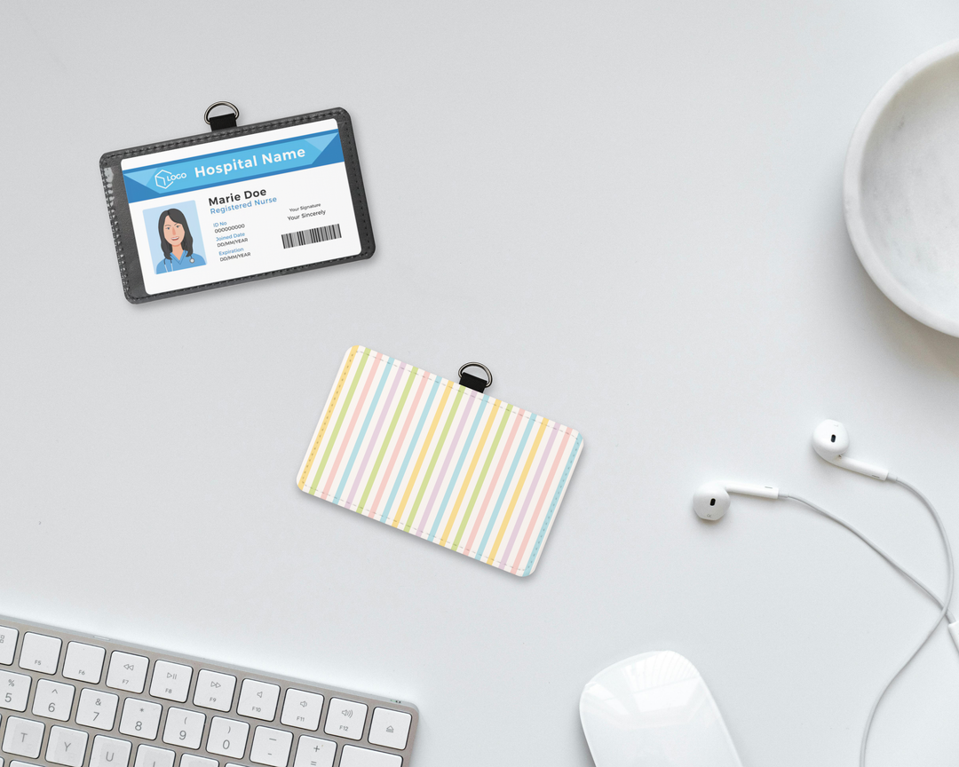 Pastel Retro Line ID Badge Holder