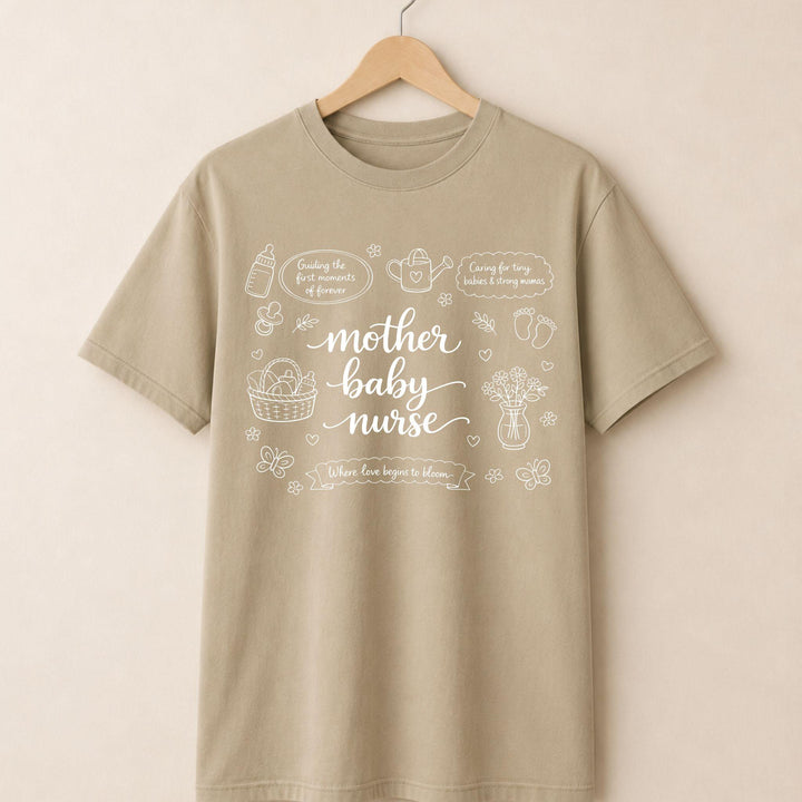 Mother Baby Nurse Doodle T-shirt