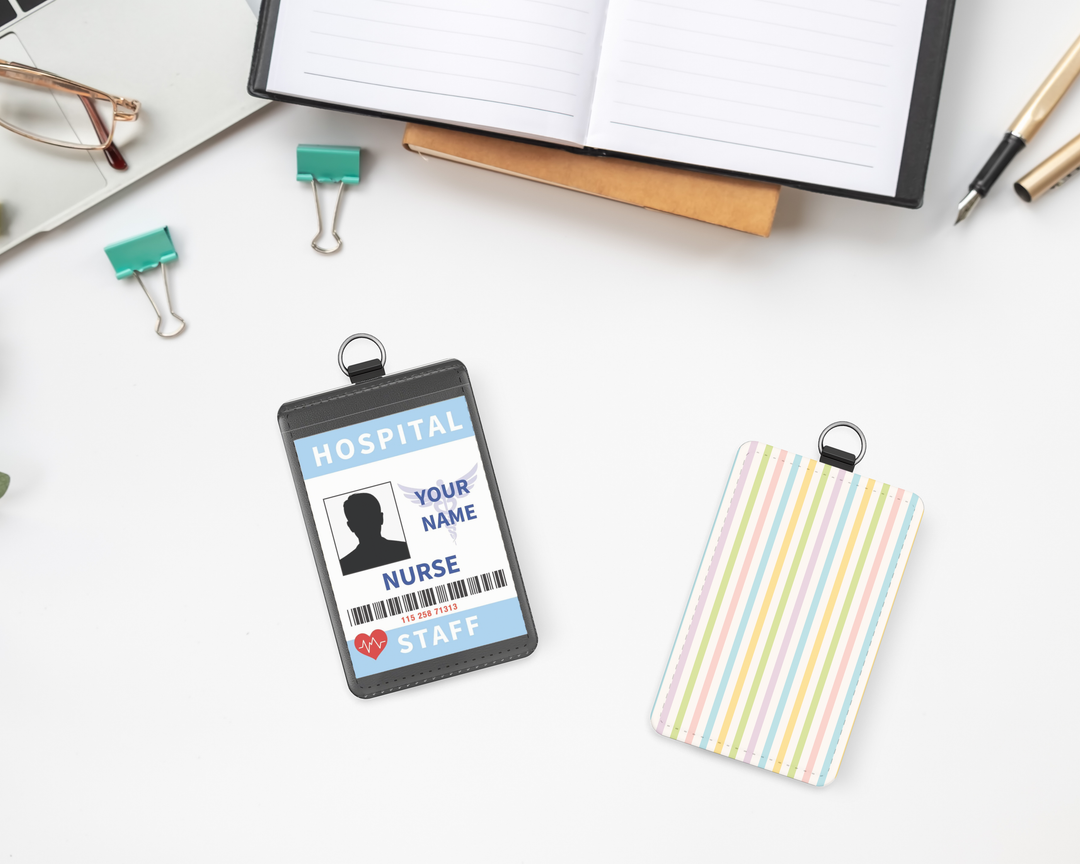 Pastel Retro Line ID Badge Holder