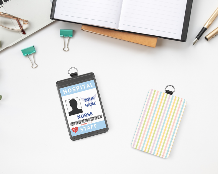 Pastel Retro Line ID Badge Holder