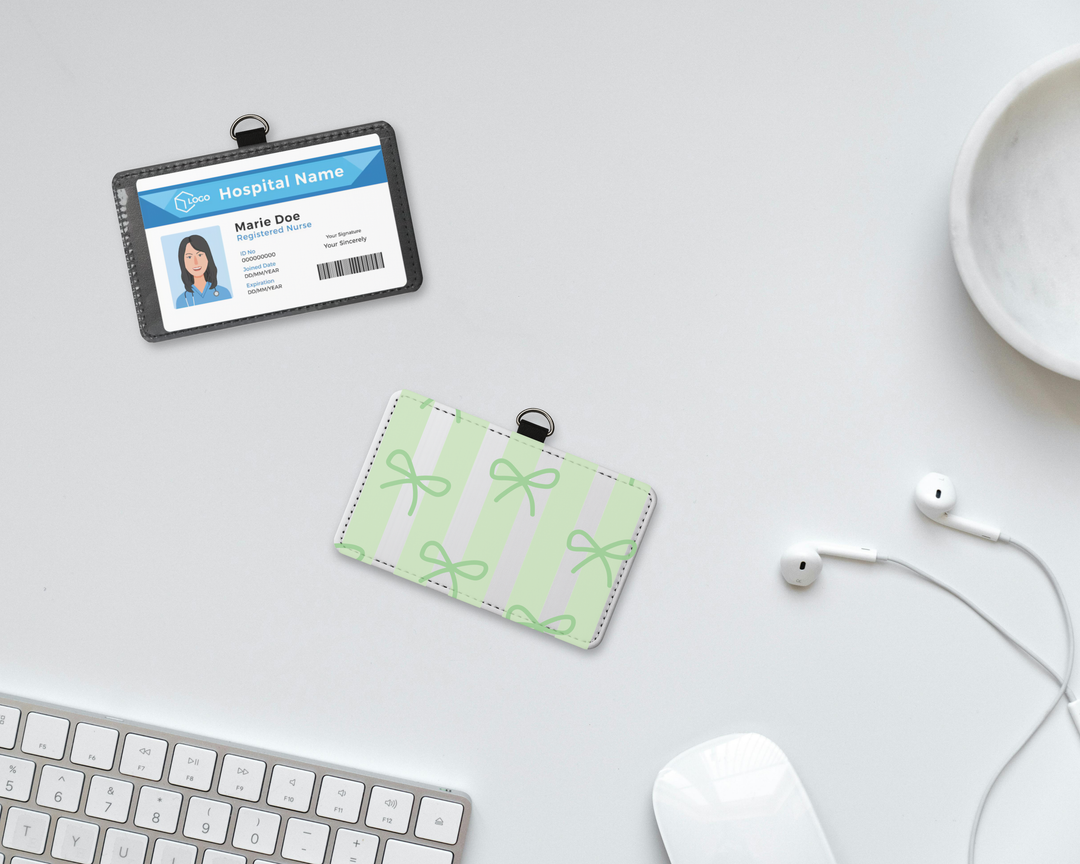 Green Coquette  ID Badge Holder