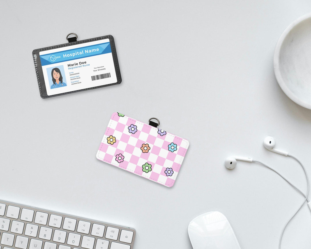Retro Flower ID Badge Holder