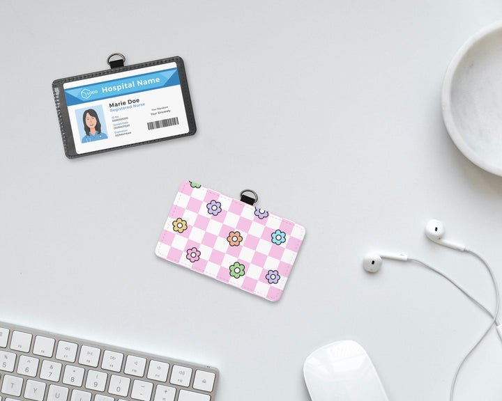 Retro Flower ID Badge Holder
