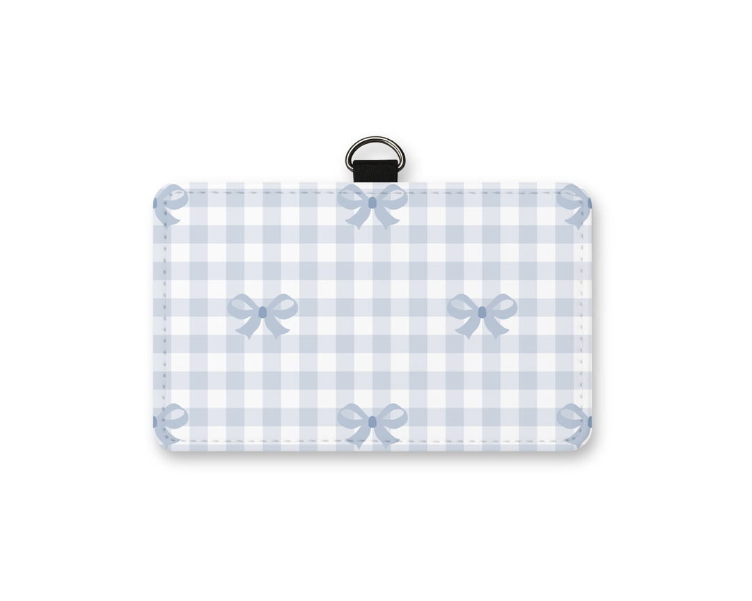 Blue Coquette Bow ID Badge Holder