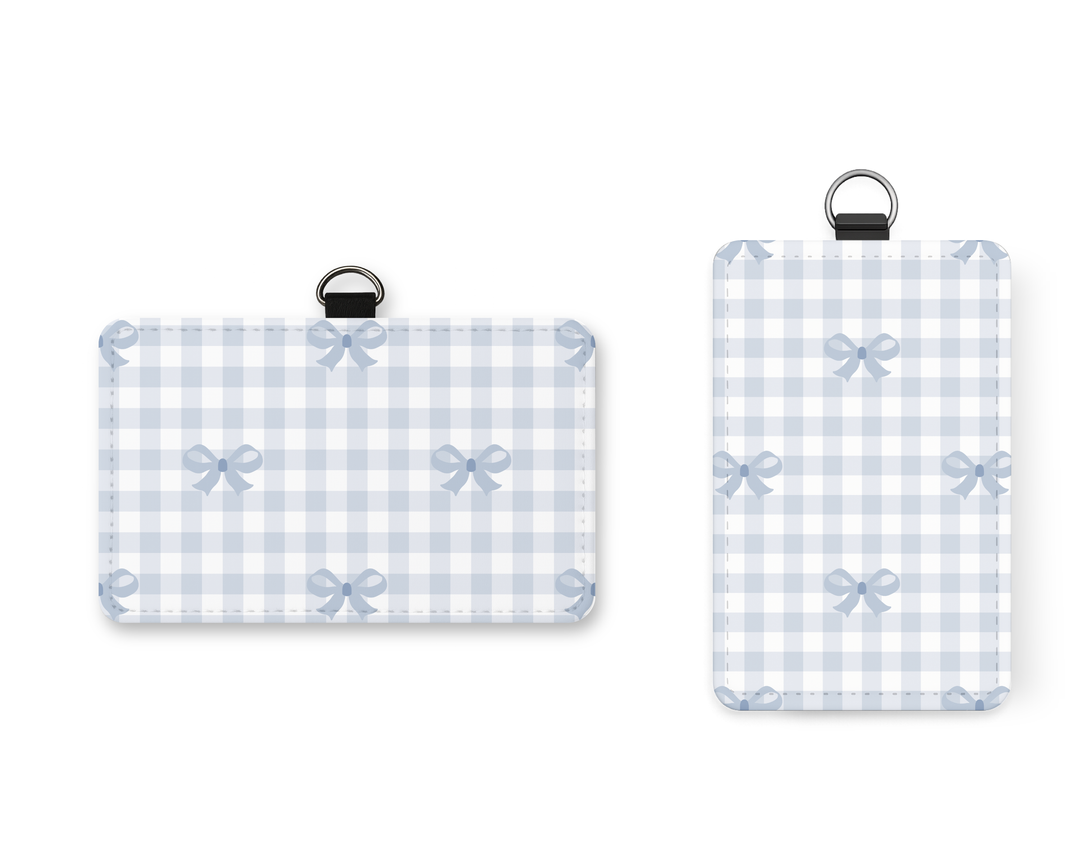 Blue Coquette Bow ID Badge Holder