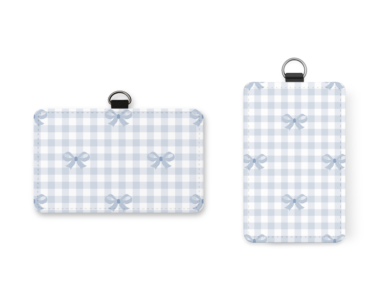 Blue Coquette Bow ID Badge Holder