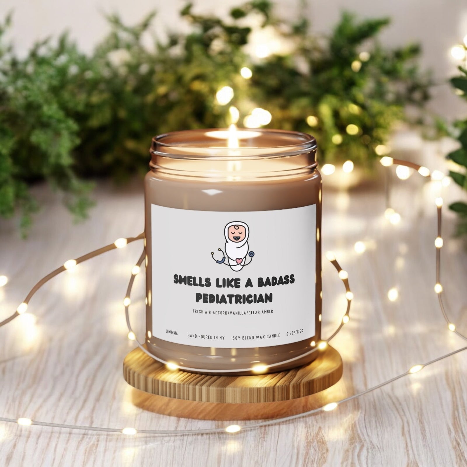 Smells like a bad pediatrician candle soy wax front view