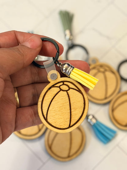 Wooden Ball Keychain