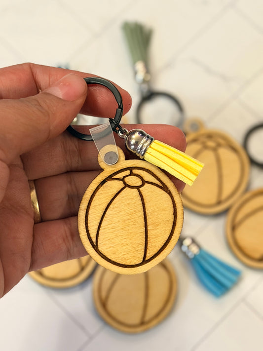 Wooden Ball Keychain