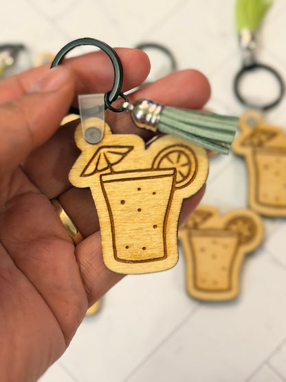 Wooden Drink Keychain