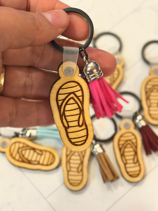 Wooden Flip Flop Keychain