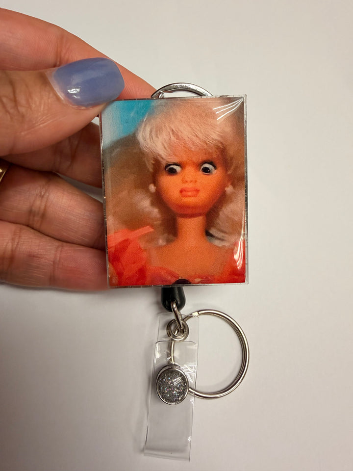 Funny Doll ID Badge Reel