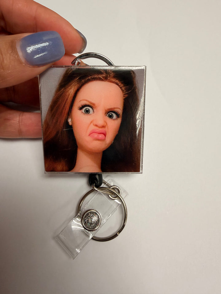 Funny Doll ID Badge Reel