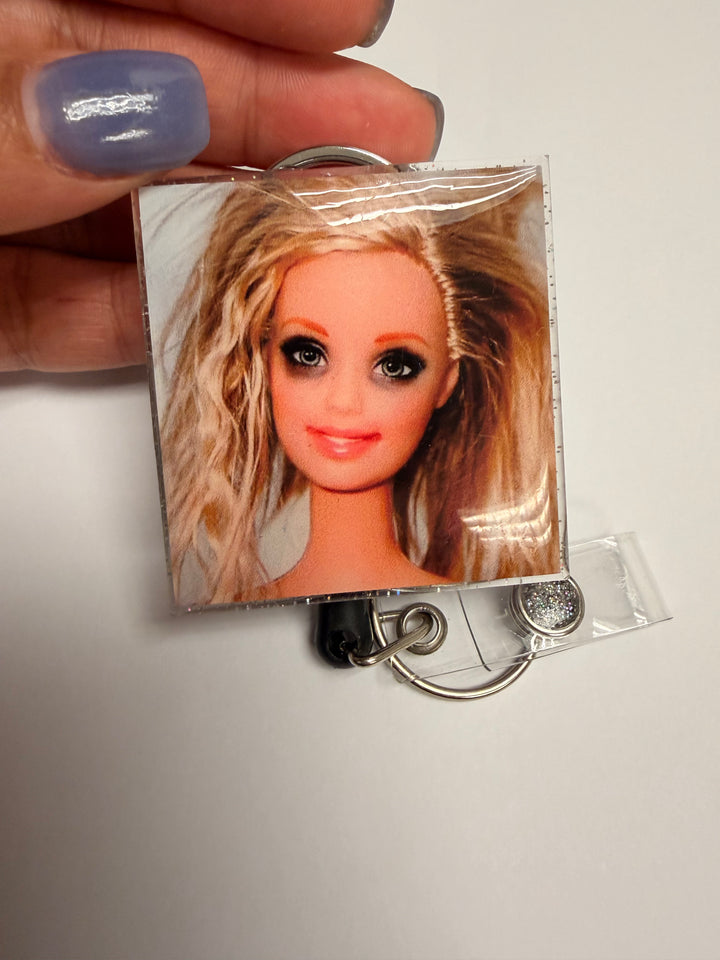 Funny Doll ID Badge Reel