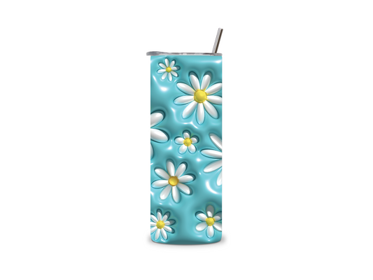 Inflated Diasy Flowers Skinny Tumbler